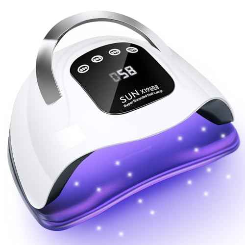 Wisdompark 320W UV LED Nail Lamp, Nail Dryer for Gel Polish with 72Pcs Lamp Beads and Automatic Sensor/4 Timer Setting Professional Nail Art Tools