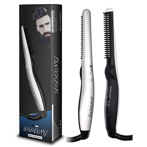 Beard Straightener Comb for Men,Hair Hot Comb,Quick Electric Heated Beard Brush Styler,Travel Portable Styling Comb beard iron, Multifunctional Straightening Brush