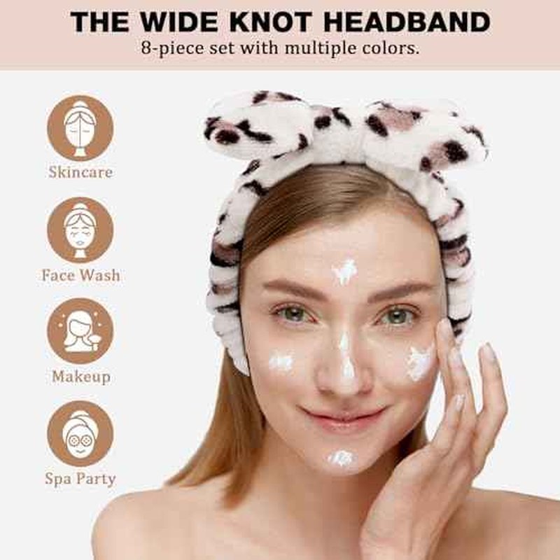 Stocking Stuffers for Womens Teen Girls Kids, 8pcs Spa Headband, Bulk Christmas Gifts for Women Mom Girlfriend, Skincare Makeup Face Wash Headband, Spa Gifts Basket for Women Party Favors Adults