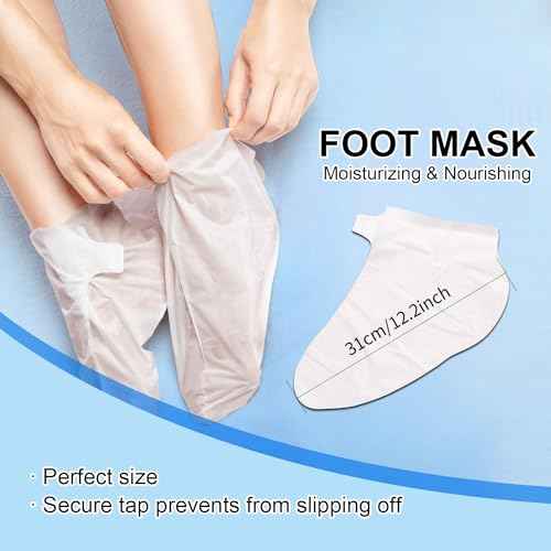 Hand and Foot Mask Set, 3pk Foot Mask & 3pk Hand Mask for Dry Cracked Hand Heel, Glove & Socks with Nicotinamide + Shea Butter + Goat Milk