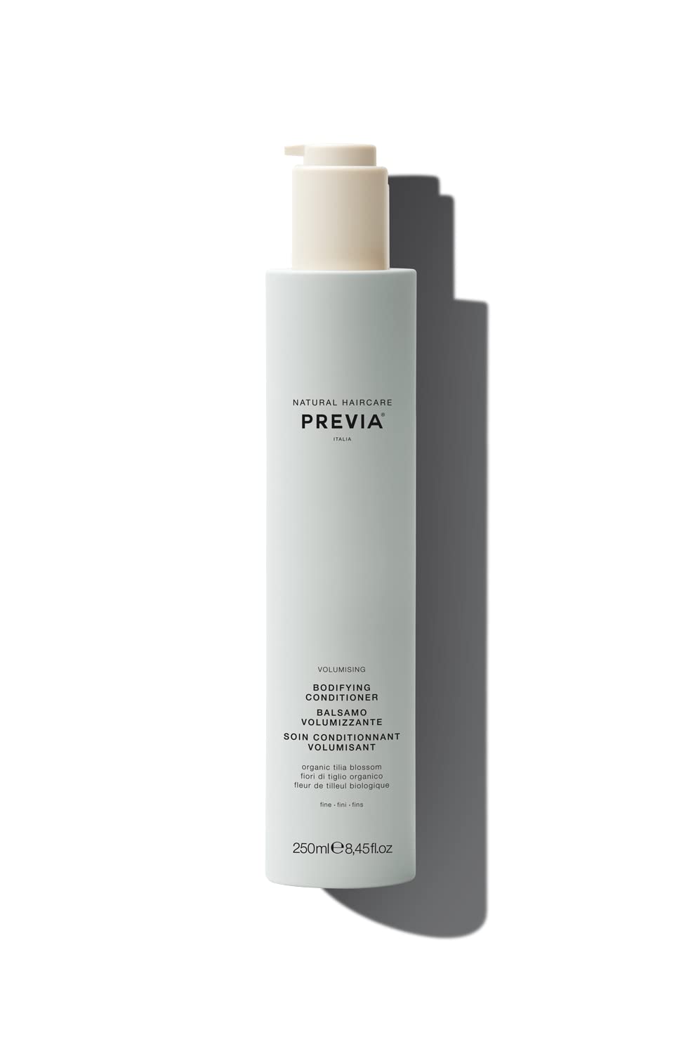 PREVIA Volume Bodifying Conditioner | Volumizing Conditioner for Fine & Thin Hair | Adds Strength & Hydration | Natural Italian Formula with Organic Tilia Blossom | Vegan & Sulfate Free | 8.45 oz