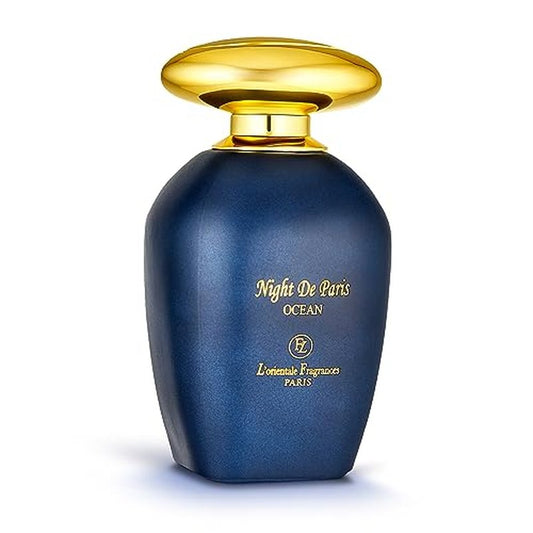 L'Orientale Fragrances Night De Paris Ocean 100ml / 3.3oz - Oil-Based Perfumes for Women & Men, Unisex Aromatic Aquatic Eau de Parfum w/Bergamot - Long-Lasting Up to 24 Hours, Ideal for All Seasons