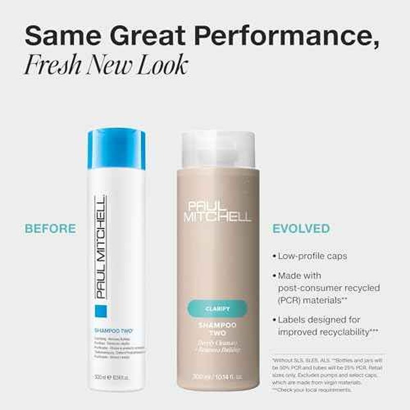 Paul Mitchell Shampoo Two, Clarifying Shampoo, Deep Cleanses + Removes Buildup, For All Hair Types, Especially Oily Hair