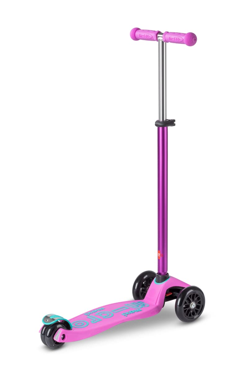 Micro Kickboard | Maxi Kids Scooter for Ages 5-12 | Children up to 110 lbs | 3 Wheel Lean-to-Steer Design | Adjustable T Bar | Smooth Ride PU Wheels | Swiss Design