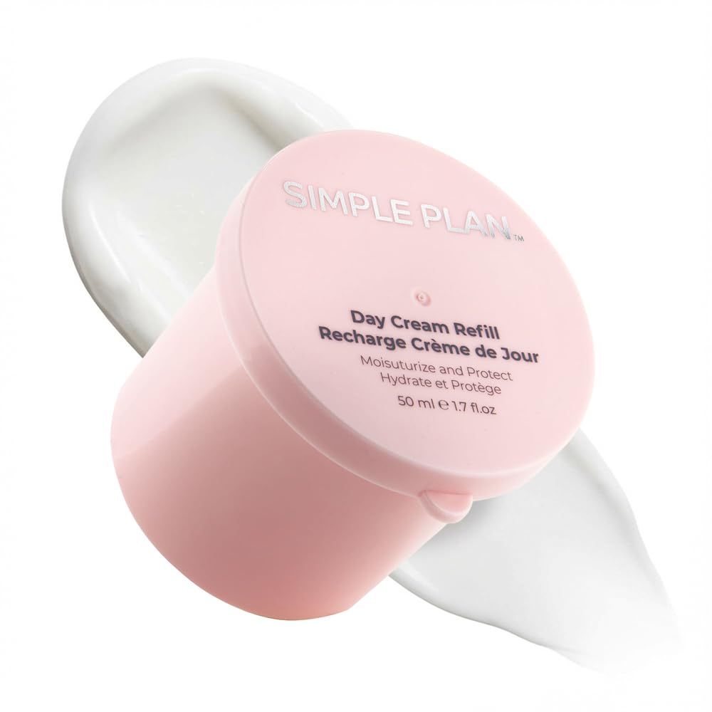 SIMPLE PLAN Refill Hyaluronic Acid Day Cream – Anti-Aging Facial Moisturizer for Men & Women – Lightweight Hydrating Face Cream to Reduce Wrinkles & Restore Skin Barrier