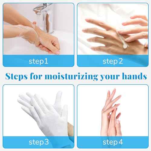 TsMADDTs Cotton Gloves, 5 Pairs White Cotton Moisturizing Gloves Overnight for Dry Hands Sleeping for Women and Men