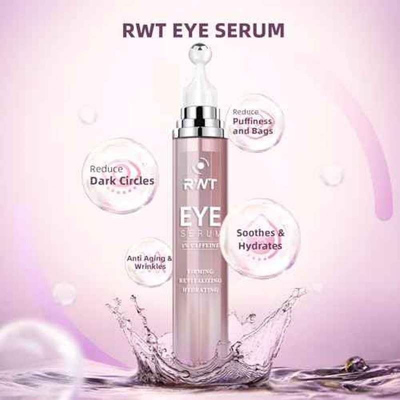 5% Caffeine Eye Cream & Under Eye Serum for Dark Circles and Puffiness, 360¡Æ Massage Roller Ball Eyes Treatment Serum, Reduces Wrinkles Fine Lines for Women
