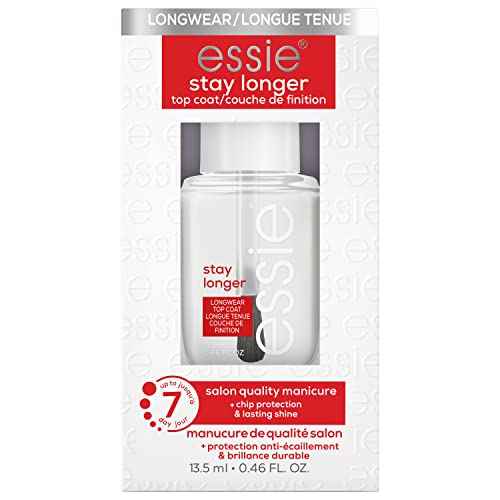 essie Nail Care, Salon-Quality Longwear Top Coat, 8-Free Vegan, Stay Longer, 0.46 fl oz