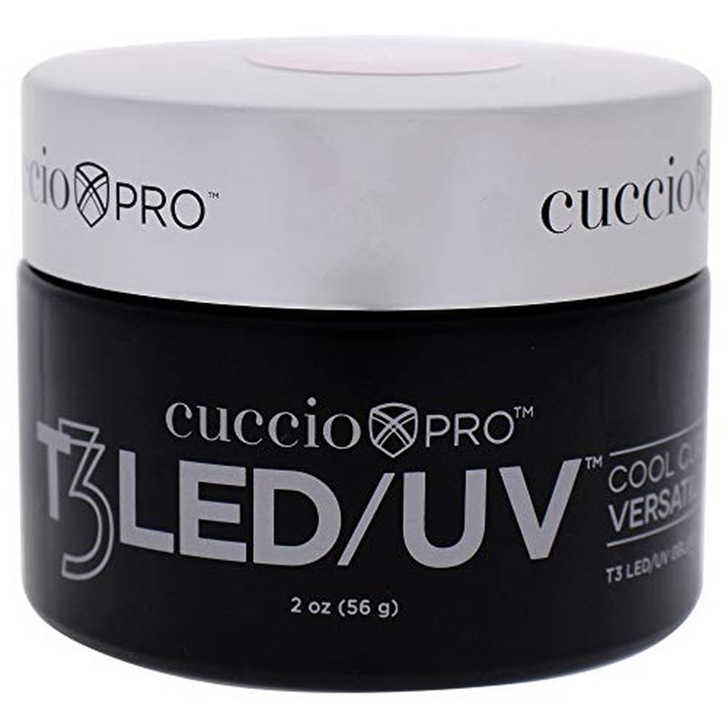 Cuccio Pro T3 LED/UV Cool Cure Versatility Gel - Controlled Levelling - Incredibly Flexible - Strong Adhesion - Thick Viscosity - Fast Application - Quick Cure - Pink - 2 Oz Nail Gel