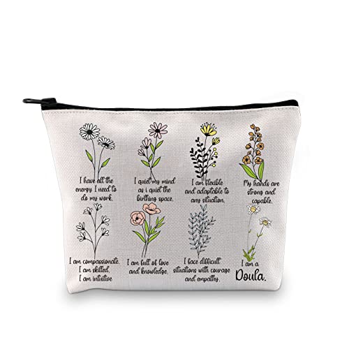Doula Zipper Pouch - Intuitive Birth Worker Affirmations Gift - Appreciation Makeup Bag for Doulas