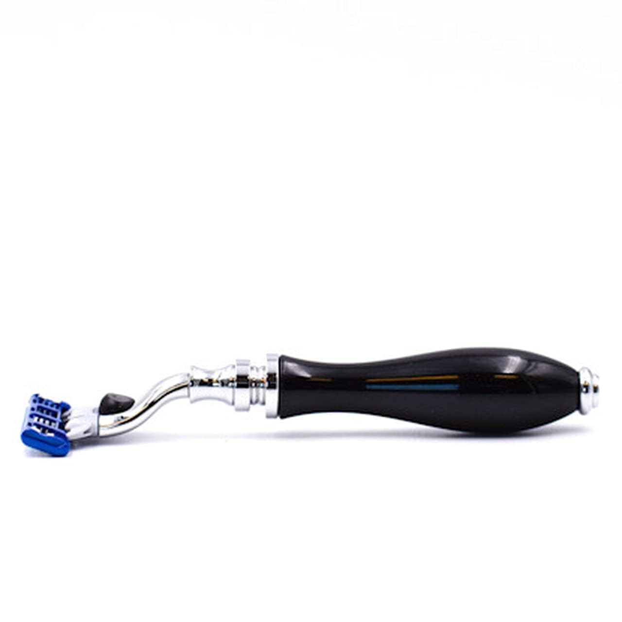 Parker Deluxe Gillette Mach 3 Compatible Razor For a Close Shave – Premium Black Resin Handle with Chrome Trim – One Gillette Mach 3 Triple Blade Cartridge Included