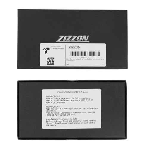 ZIZZON Foot Care Pedicure Callus Shaver Hard Skin Remover Wood Handle 10 Blades ZIZZON