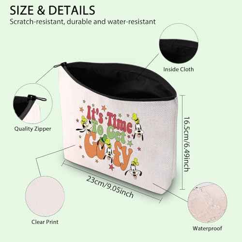 FOTAP Cartoons Dog Gift It's Time To Get G Makeup Bag Dog Cartoon Fan Cosmetic Bag Merchandise Cartoon Movies Gift (Get Goo)