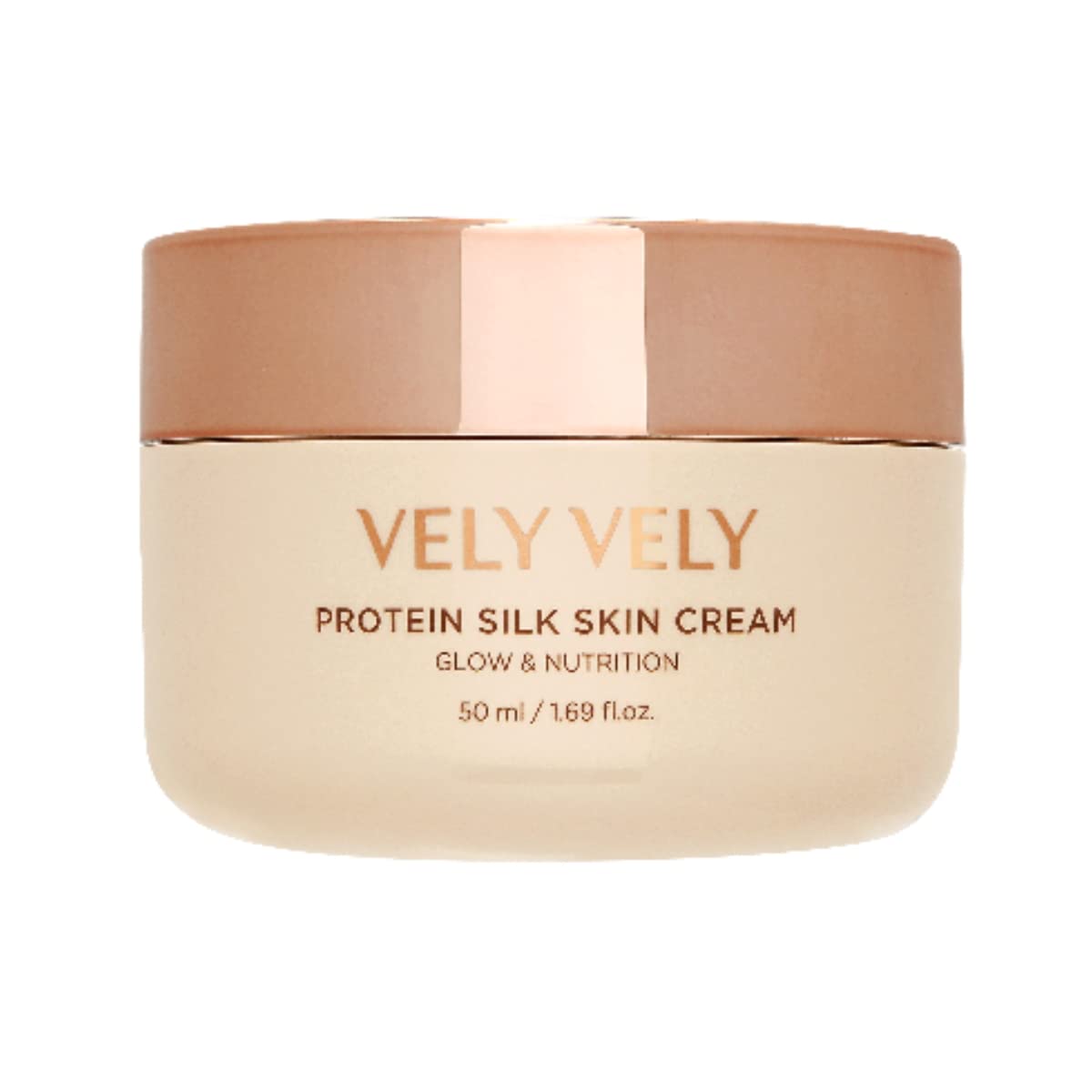 VELY VELY Protein Silk Skin Cream – Glowing Hydration Moisturizing Hypo-Allergenic Supple Water Glow Skin Silkworm Cocoon Extract Amino Acid Complex Floral Scent (1.69 fl.oz. / 50ml)