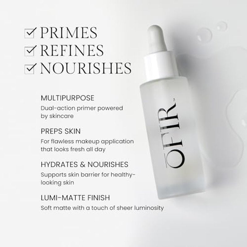 OFIR Barrier Drops Hydrating Primer Serum for Women | Brightening Vitamin C Face Serum with Lumi Vegan Texture | Lightweight Skin Enhancer for Daily Glow | Daily Base Primer | 1 FL OZ Bottle