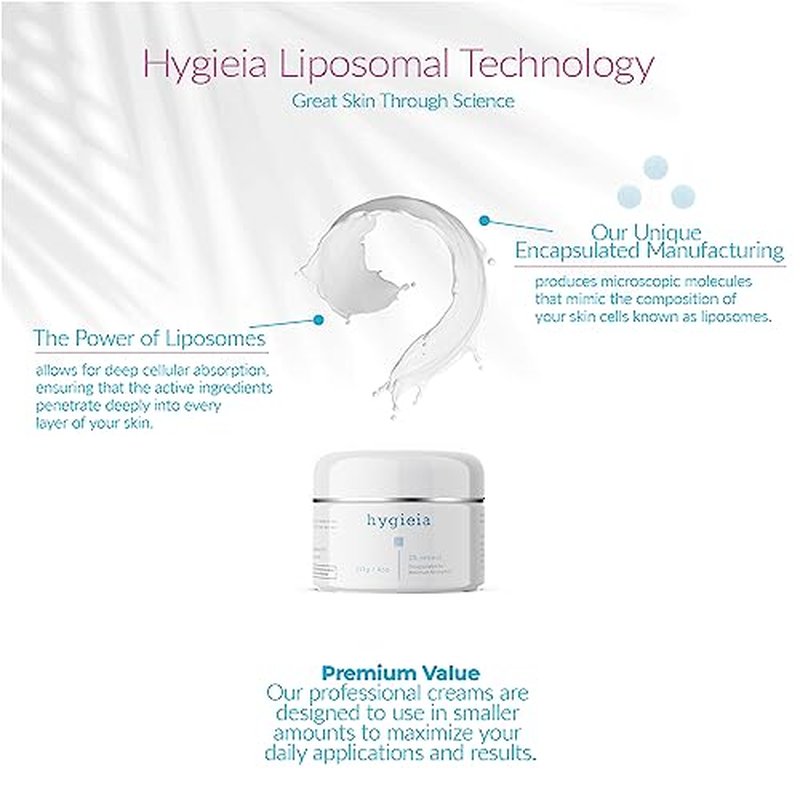 Hygieia + Encapsulated 2% Retinol Cream, 4oz ? Liposomal Anti-Wrinkle Cream for Face, Neck & Body ? Fast & Deep Cellular Absorption ? Day or Night Cream for Firming, Lifting & Repairing Aging Skin