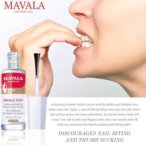 Mavala Stop Deterrent Nail Polish Treatment | Nail Care to Help Stop Putting Fingers In Your Mouth | Bitter Taste | Easy Application | For Ages 3+ | 0.3 Fl Oz