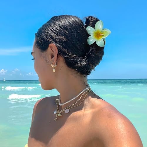 6 Pcs Flower Hair Claw Clips - Hawaiian Hair Clips for Women, Cute Summer Beach Hair Accessories