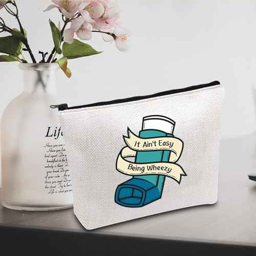 JXGZSO Asthma inhaler Bag It Ain't Easy Being Wheezy Organization Bag Respiratory Therapist Gifts