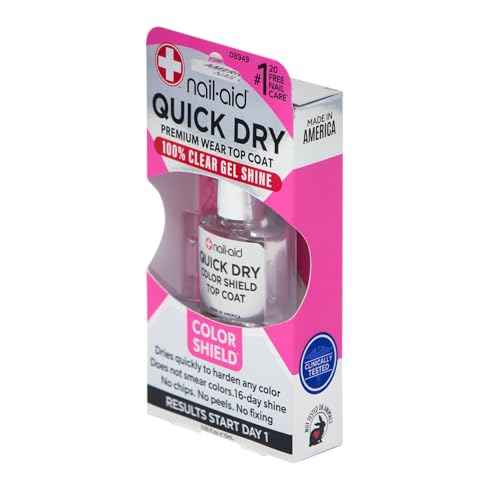 Nail-Aid Quick Dry Glass Shine Top Coat, Long Wear, Scratch Resistant Color, Clear, 0.55 Fl Oz