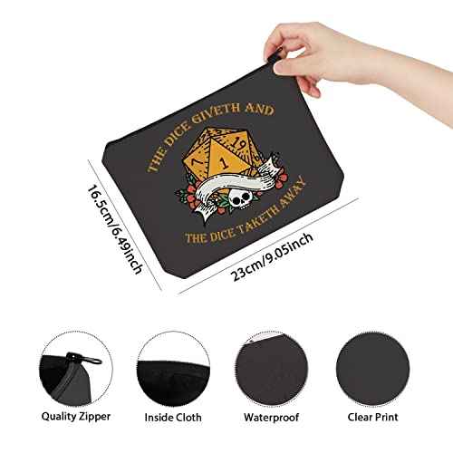 The Dice Giveth and The Dice Taketh Away DM Bag of Holding Zipper Pouch Players Dice Bag