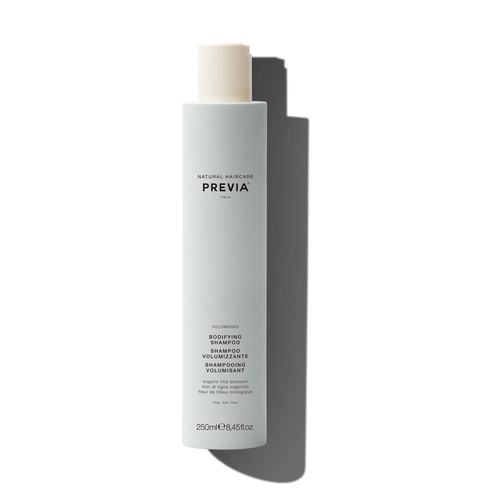 PREVIA Volumizing Bodifying Shampoo Anti-Dandruff Volumizing Shampoo for Fine Thin Hair Natural Formula with Organic Tilia Blossom Vegan Sulfate Free Strengthens Adds Volume & Shine 8.45 oz