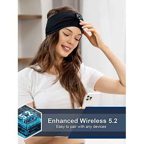 Lullaband Bluetooth Sleep Headphones Headband, Non-Slip Soft Stretchy Wireless Bluetooth Earphones with 10-Hour Battery Speakers for Sleep Travel Sports Yoga Meditation Running and Housework