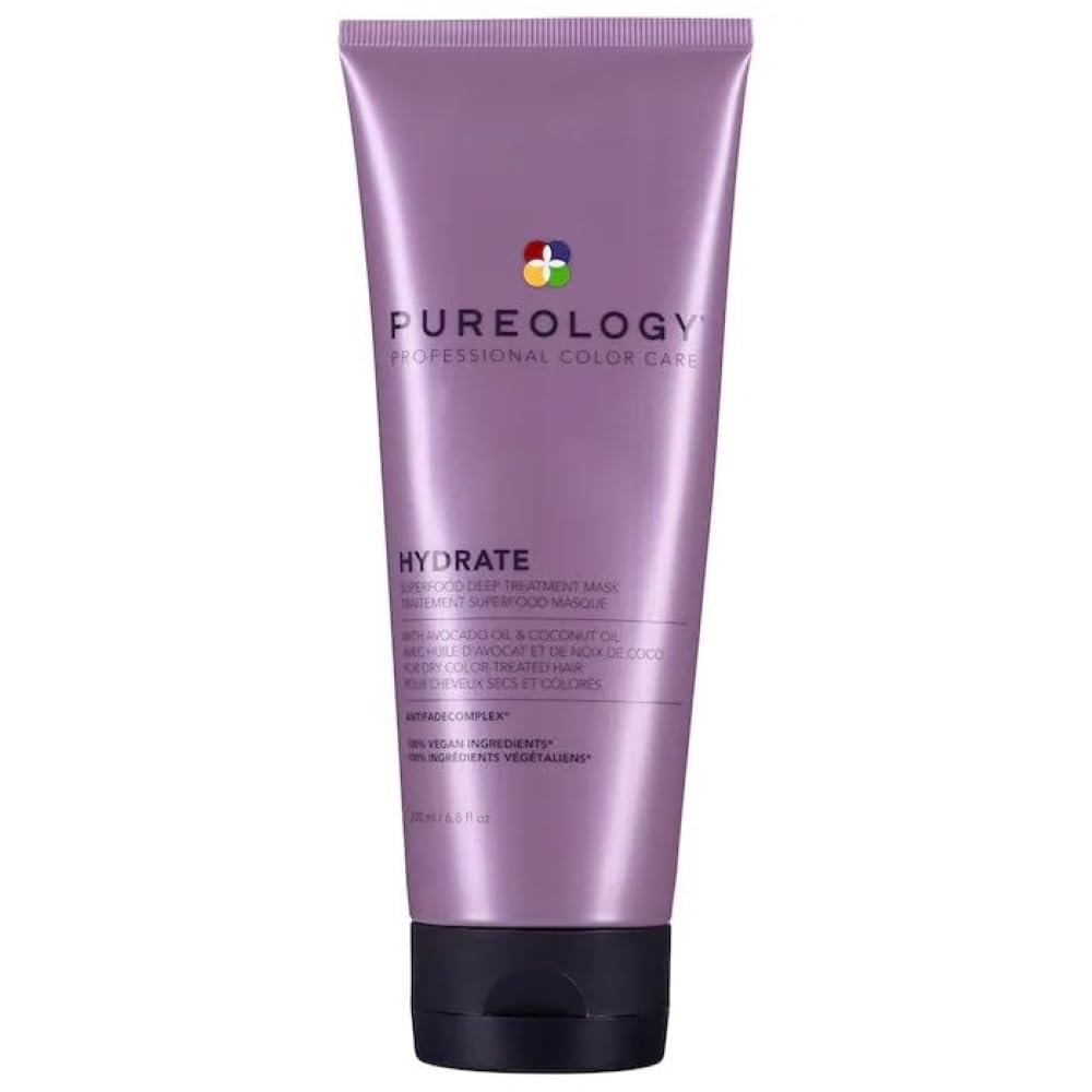 Pureology Hydrate Superfood Treatment | For Dry, Color-Treated Hair | Deeply Hydrating Treatment Mask | Silicone-Free | Vegan | Updated Packaging | 6.8 Fl. Oz