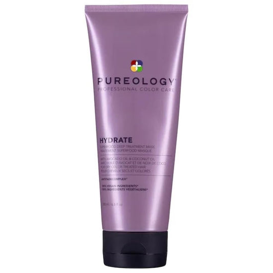 Pureology Hydrate Superfood Treatment | For Dry, Color-Treated Hair | Deeply Hydrating Treatment Mask | Silicone-Free | Vegan | Updated Packaging | 6.8 Fl. Oz
