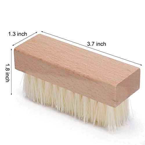 4-Packs Wooden Nail Brush Sturdy, Non-Slip Fingernail Hand Scrub Brush Nail Cleaning Brush for Nails and Toes