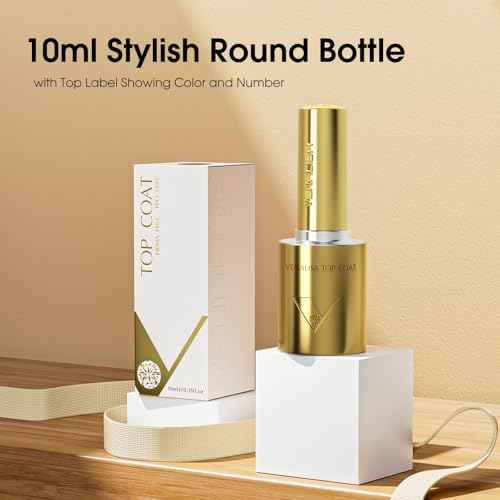 VENALISA No Wipe Gel Top Coat- High Gloss Shiny Long Lasting Top Coat Clear Gel Nail Polish, Soak Off Nail Art Home and Professional Manicure