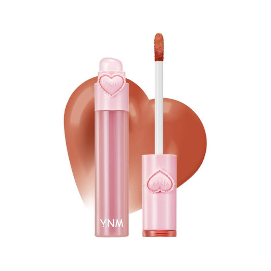 YNM Heart Jelling Tint, CHESTNUT JELLING, Silicone Lip Brush Included, K-Beauty, Non-Sticky, Moisturizing, Smudge-Proof, Korean Lip Tint, Long-Lasting, Vivid Color, 0.09 oz