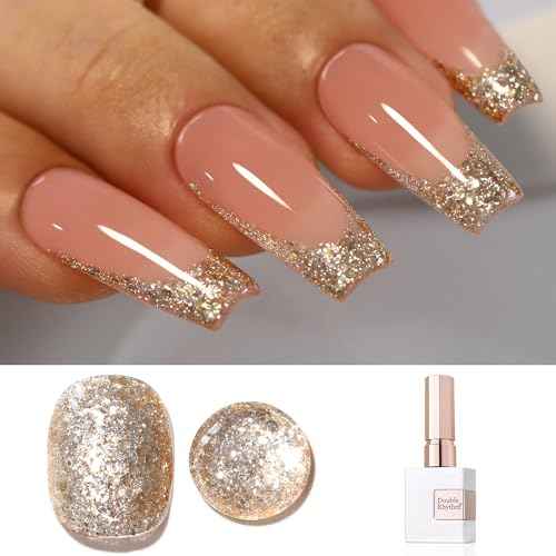 Double Rhythm 15ML Glitter Gel Polish Shimmer Reflective Holographic Color Magnetic for Nail Art Salon DIY at Home (B1117)