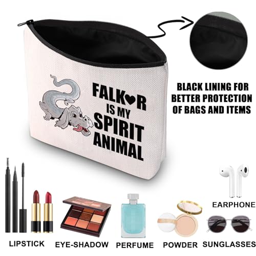 JNIAP Luck Dragon Makeup Bag Fantasy Movie Gifts Luck Dragon Zipper Bag Luck Dragon Merchandise(FALKO mb)
