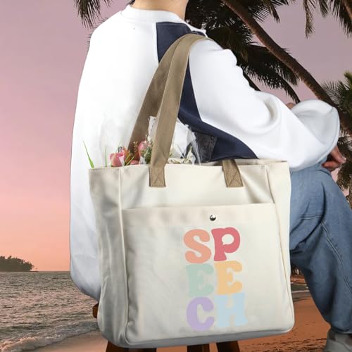 WCGXKO Speech Therapist Gift SPPECH Tote Bag For SLP Speech Therapy Student SLP Graduation Gift