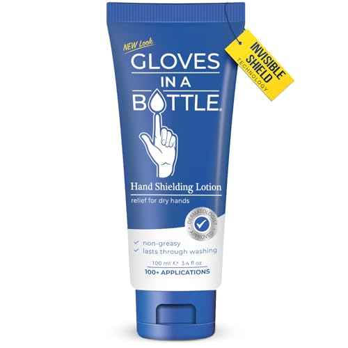 Gloves In A Bottle Psoriasis Eczema Relief Hand Lotion Travel Size - Shielding Lotion for Women, Men, 6 months old or older babies - Cracked Hands Repair Cream - 3.4 oz