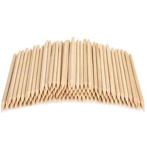 100PCS Orange Sticks for Nails 4.5 Inch - Wooden Cuticle Pusher & Remover Set - Non-Toxic, Skin-Safe - Wood Tools for Manicure & Pedicure - Disposable Set for Home & Salon - Won't Break Easily
