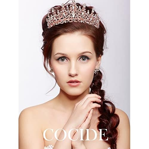 COCIDE Tiara and Crown for Women Crystal Queen Crown Rhinestone Tiara for Girl Bride Wedding Hair Accessories for Bridal Birthday Party Prom for Halloween Cos-play Costume Christmas