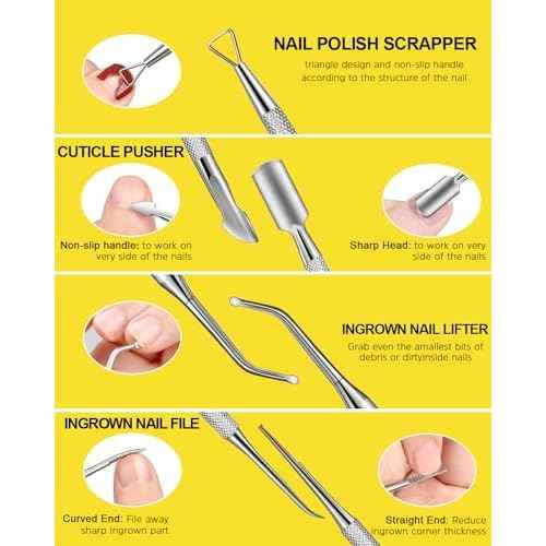 MORGLES Nail File and Buffer Blocks with Nail Care Kit, 13 Pcs Manicure Kit for Women with Milk and Honey Cuticle Oil and Cuticle Trimmer Set