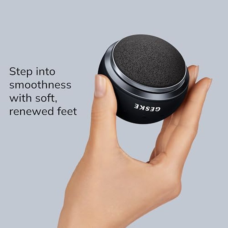 GESKE Electric Pumice Foot Smoothing Spinning Sphere | 8 in 1 | Electric Foot File & Exfoliator | 3 Pumice Stone Attachments | for Smooth Feet | Advanced Callus Removal |for Your Pedicure Set
