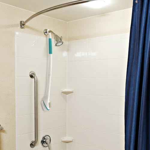 Miracle Foot Brush 30" w/ Scrubbing Pumice Stone and Shower Grip Handle with Hook. Wet/Dry Brush, Great for Seniors, Pregnant, Disabled, or Post surgery. 1000's sold