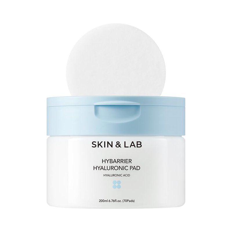 [SKIN&LAB] Hybarrier Hyaluronic Pad, Deep Hydration & Cooling, Stretchable Pads for Dryness & Inner Skin Tightness, 70 Pads