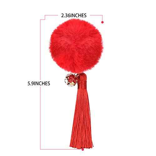 Chinese Style Hair Accessories Set, Fluffy Ball & Chinese Knot Hair Clips, Festive Red Tassel Set for Christmas, New Year's Day & Special Occasions - Red