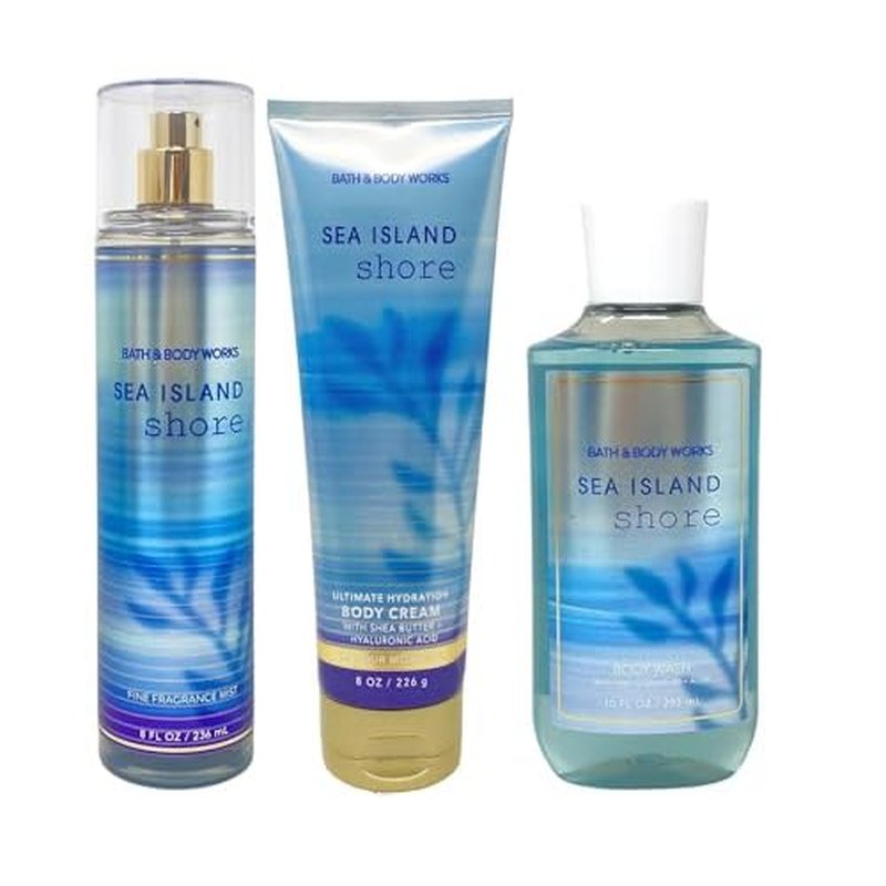 Sea Island Shore 8oz Fine Fragrance Mist, 10oz Shower Gel and 8oz Body Cream 3-Piece Bath and Body Bundle