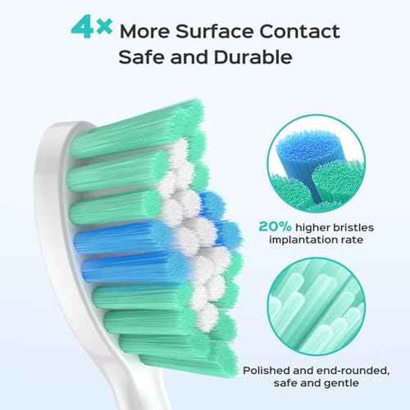 COSLUS Electric Toothbrush Replacement Heads: Compatible with C40 (DY-108Pro), 6 Pack with W-Shaped Design, White
