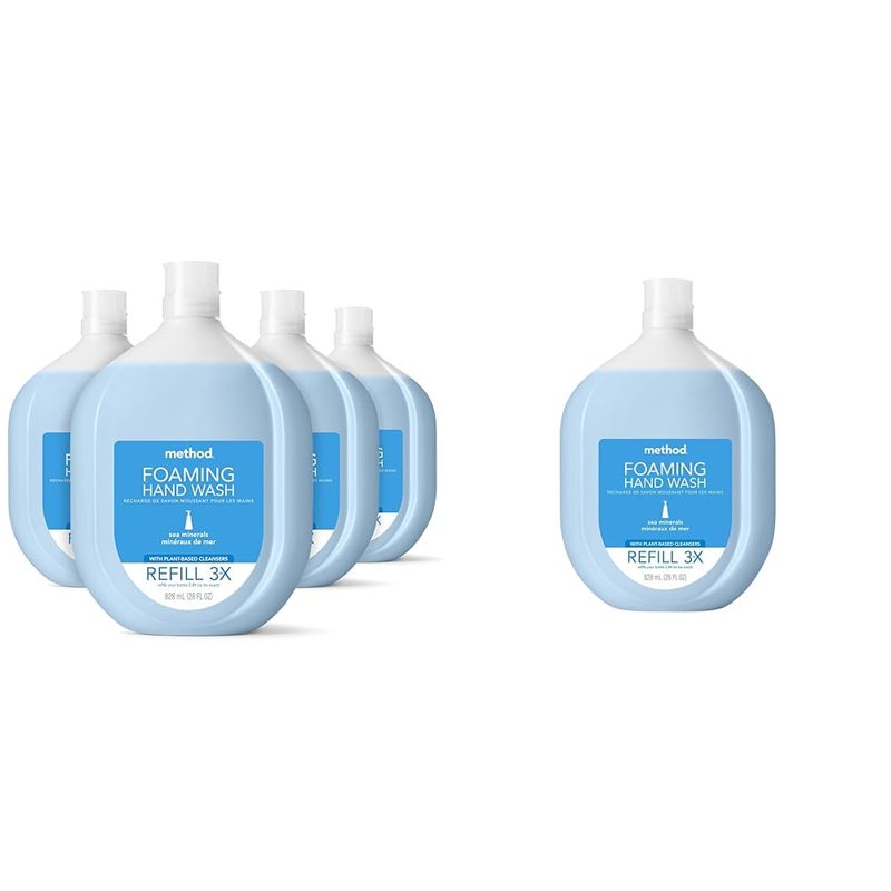 Method Foaming Hand Soap - Sea Minerals Biodegradable Formula | 28 fl oz (Pack of 4) + 28 fl oz (Pack of 1)