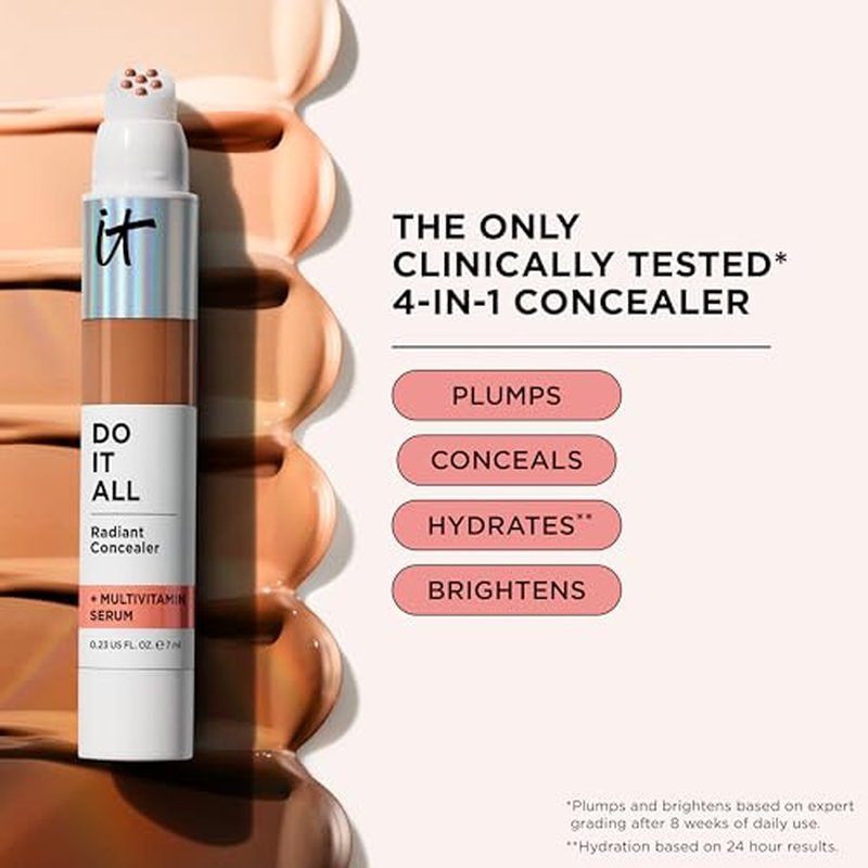 IT Cosmetics CC+ Cream SPF 50+ | Full Coverage Foundation & Radiant Concealer Set - Light Medium Warm