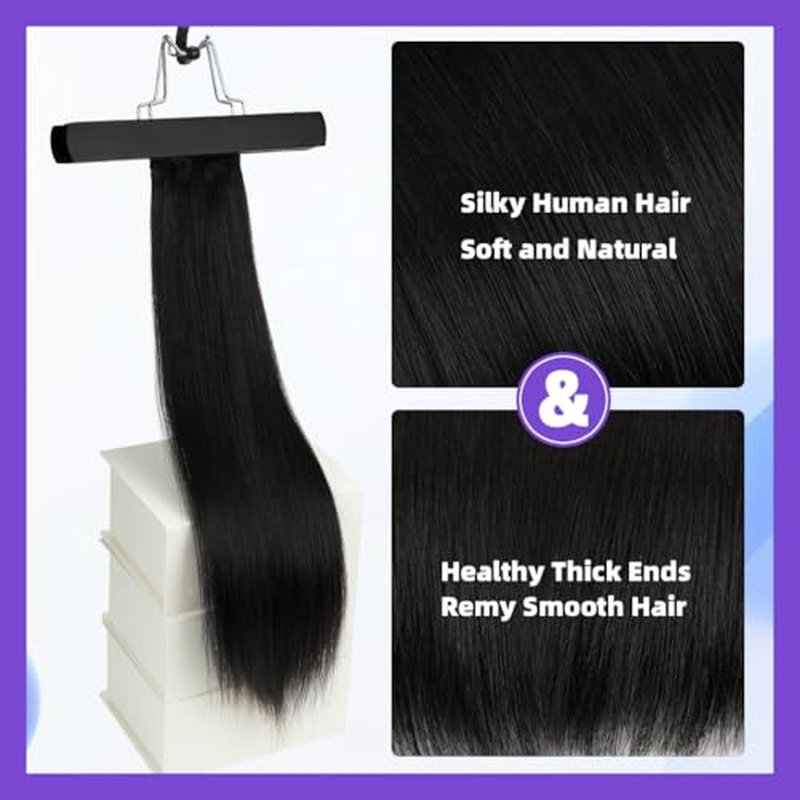 14 Inch Human Hair Ponytail 80g Long Wrap Around Ponytail Natural Black Real Hair Ponytail Extension for Women(14inch,Natural Black)