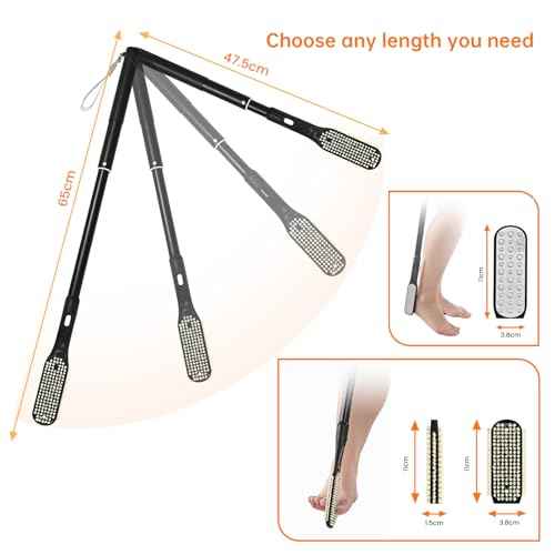 Toe Gap Cleaning Brush, 18.82"-25.98" Telescopic Toe Cleaning Brush Long Handle, Toe Scrubber for Deep Cleaning and Exfoliating for Women and Men, Elderly