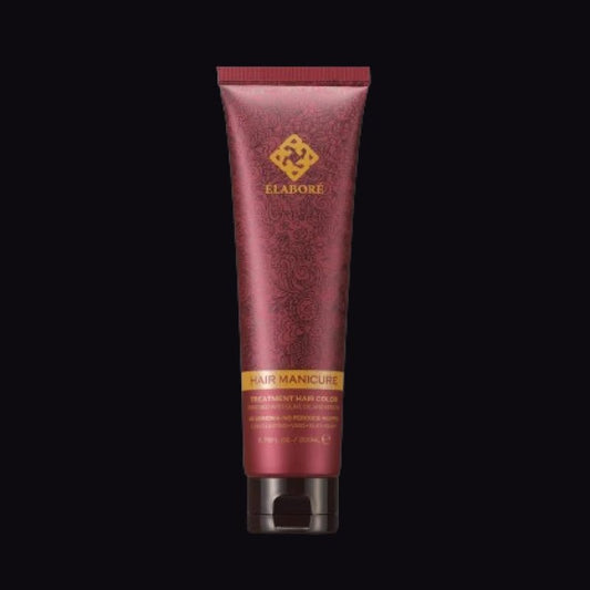 Elabore Hair Manicure Treatment Hair Color, 6.76 fl oz / 200 ml, With Olive Oil and Keratin, No Ammonia, No Peroxide, No PPD (Midnight (Gray cover), 200ml)